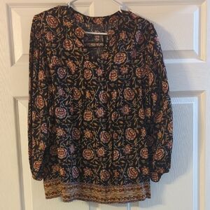 Floral Black and Pink Women's Top